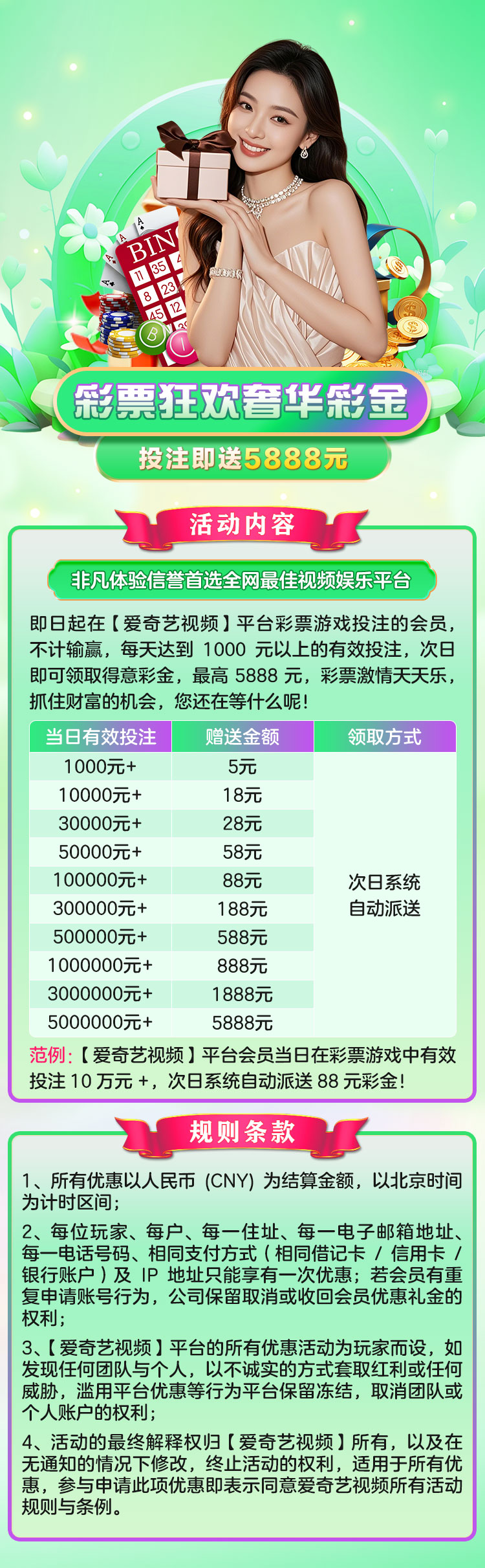 彩票狂欢奢华彩金
